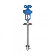 Temperature control valve, pneumatic angle type temperature control valve
